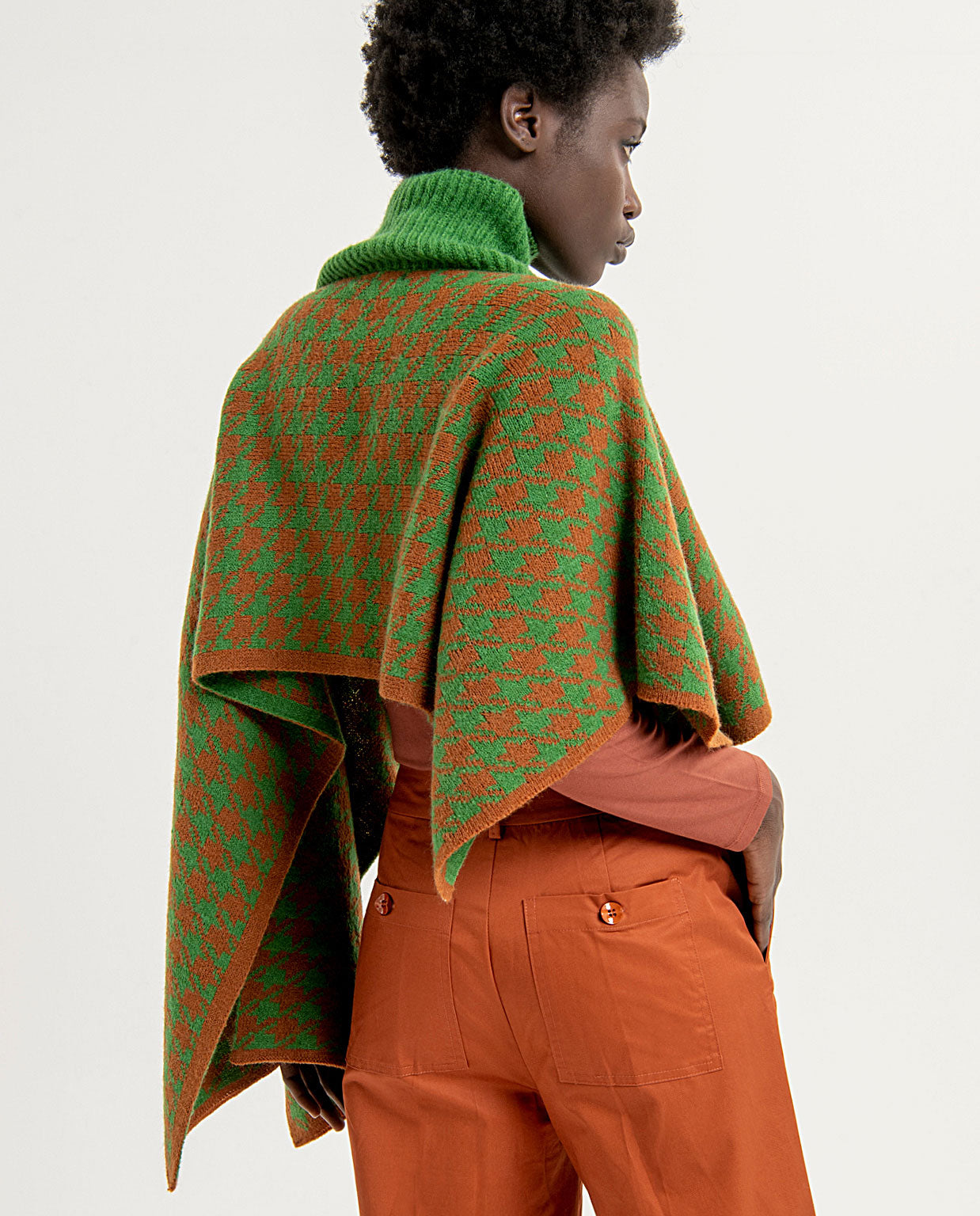 PONCHO MAXI PIED DE POULE
