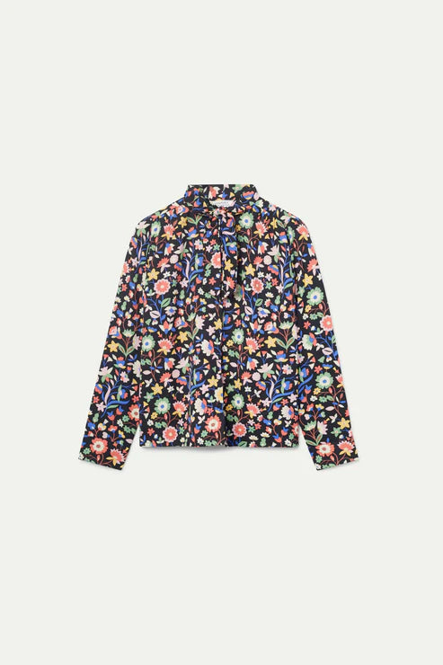 CAMICIA CON FIOCCO A MICROFIORI NAIVE