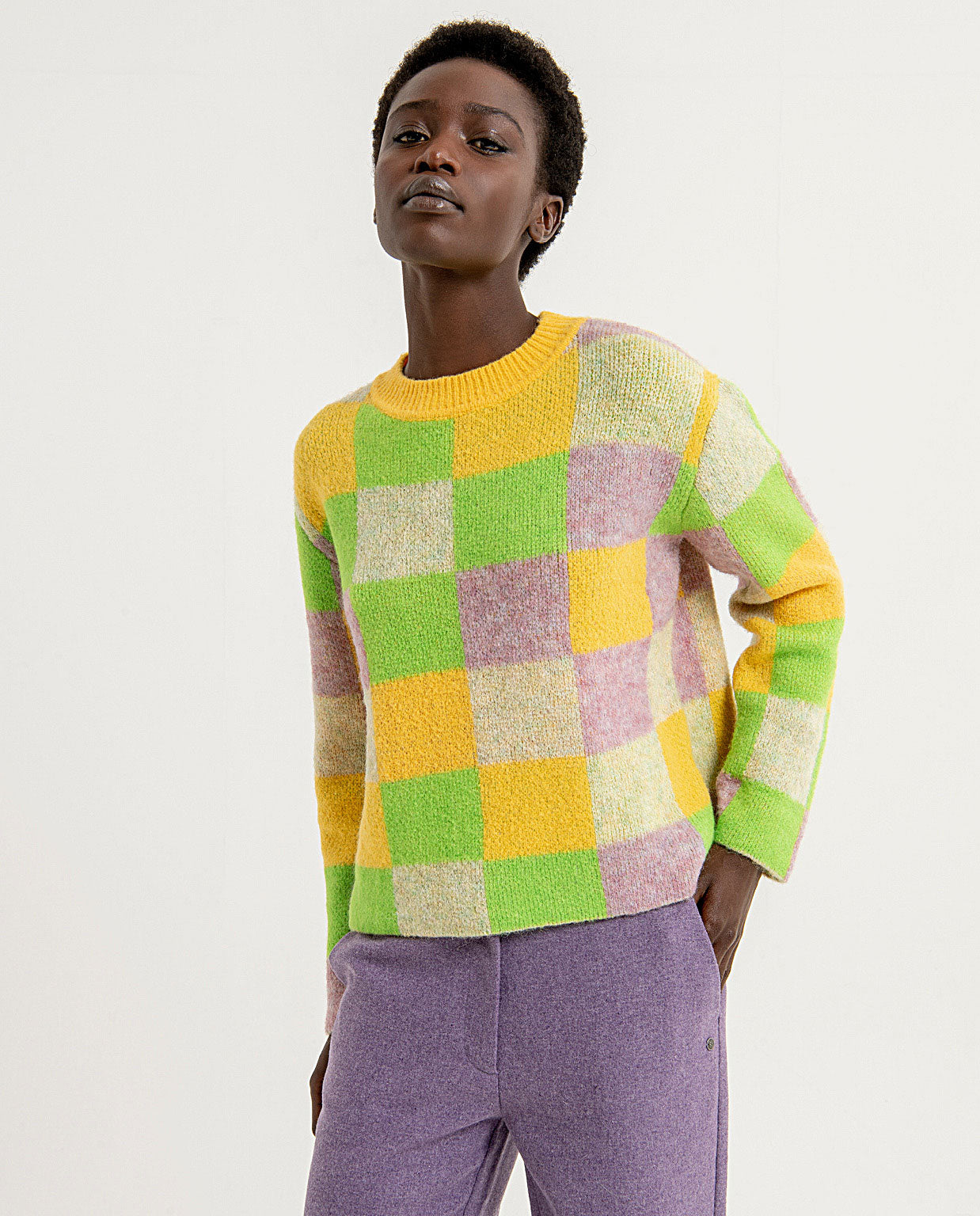 MAGLIA SCACCHI JACQUARD