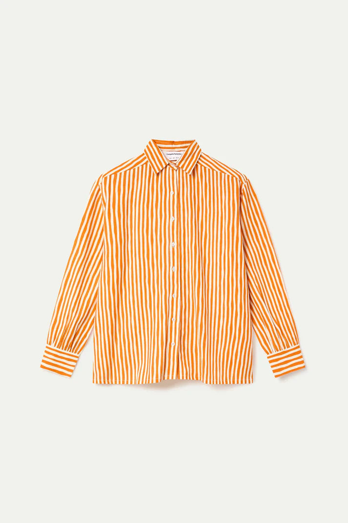 CAMICIA A RIGHE ARANCIONI