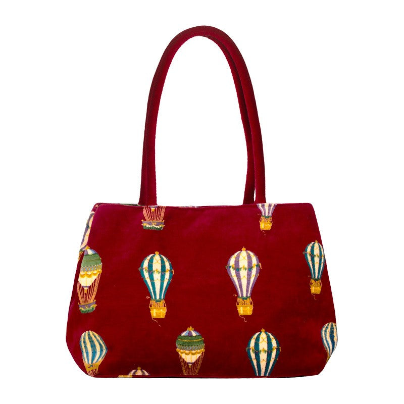 BORSA IN VELLUTO STAMPA MONGOLFIERE