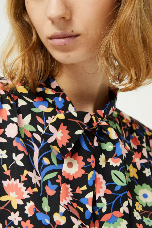 CAMICIA CON FIOCCO A MICROFIORI NAIVE