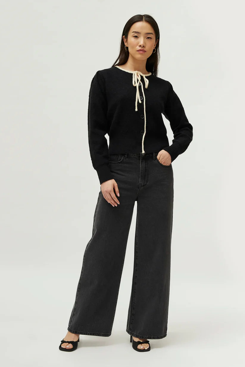 MAGLIA CARDIGAN CON FIOCCO