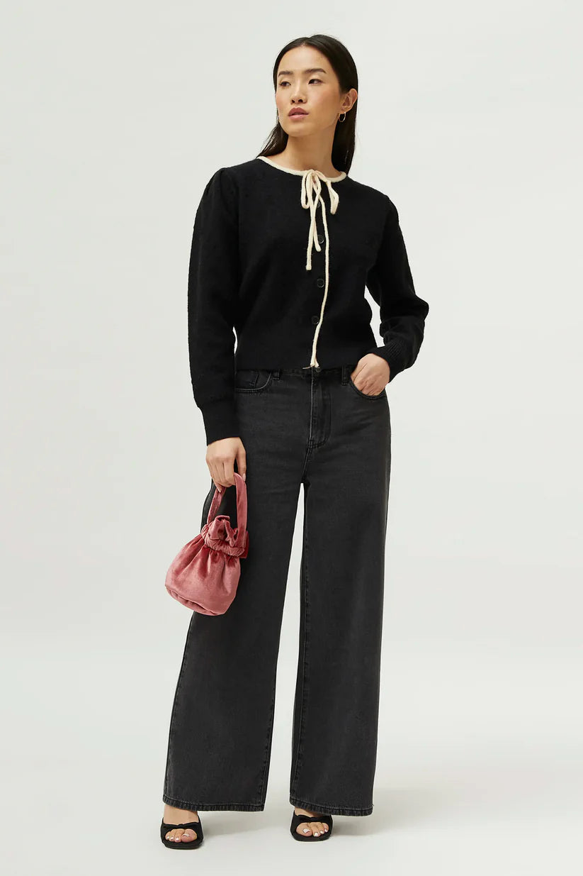 MAGLIA CARDIGAN CON FIOCCO