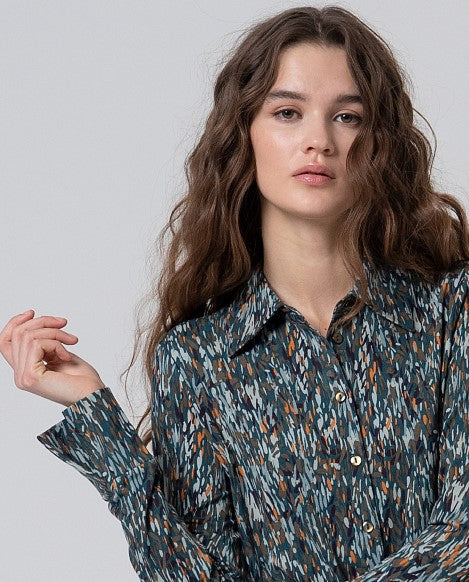CAMICIA IN JERSEY STAMPA PENNELLATE
