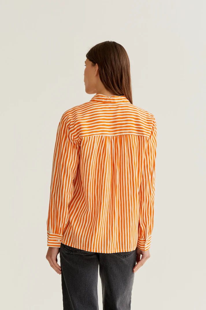 CAMICIA A RIGHE ARANCIONI