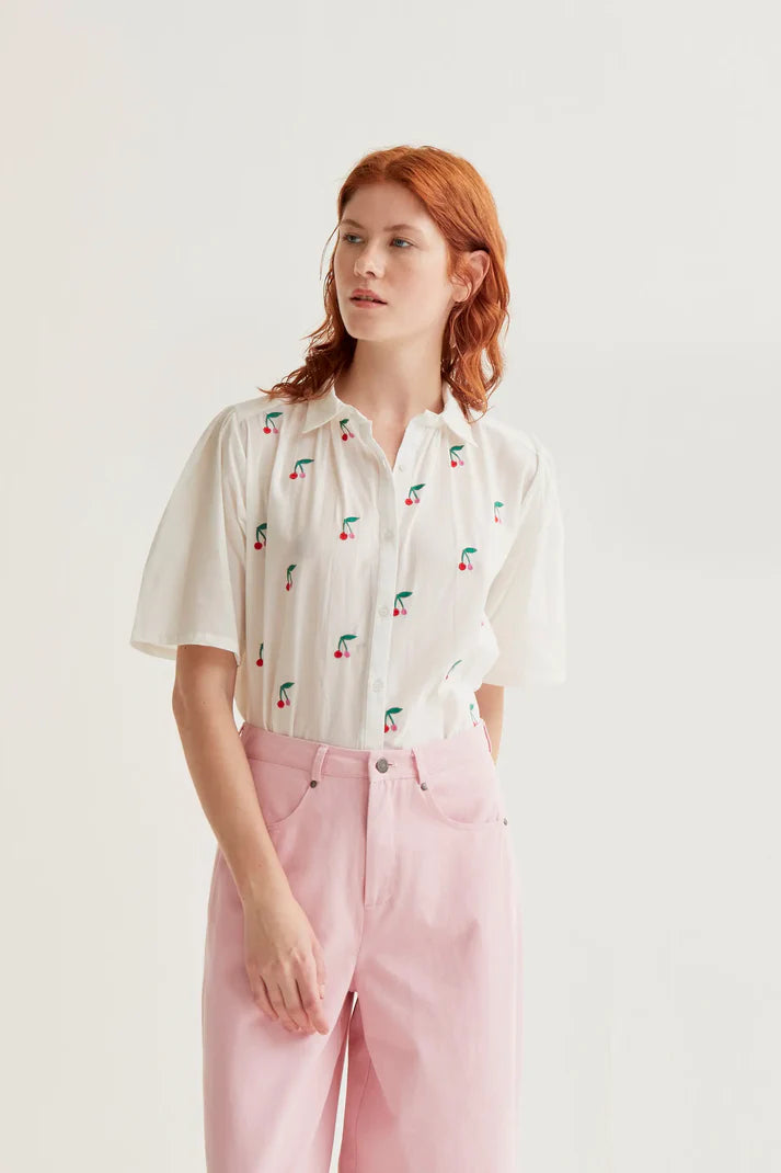 CAMICIA RICAMO CILIEGIE
