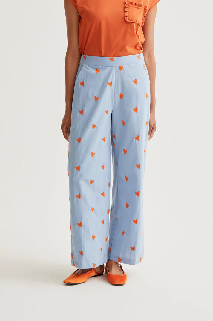 PANTALONI RICAMO CUORI