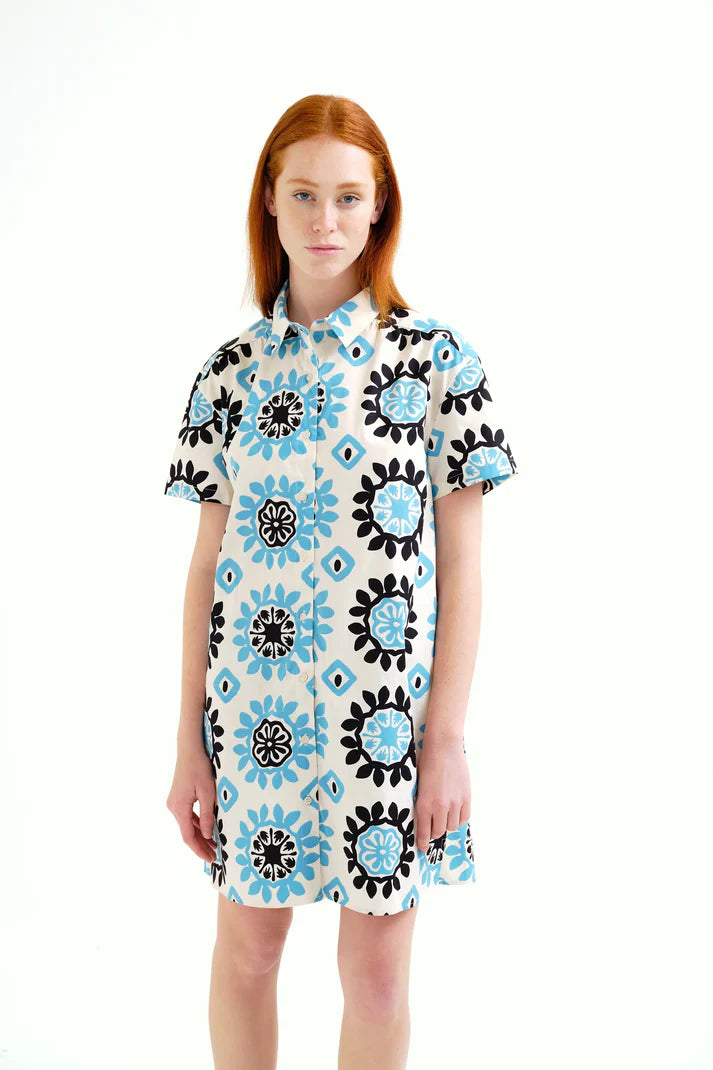 ABITO CAMICIA STAMPA SANTORINI