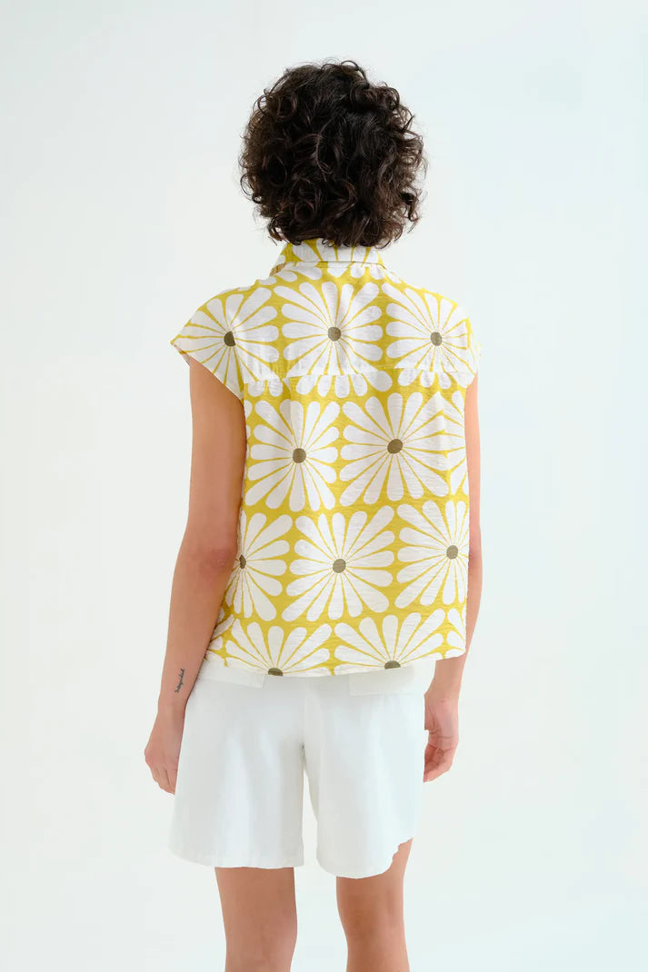 CAMICIA STAMPA FIORE OLIVA
