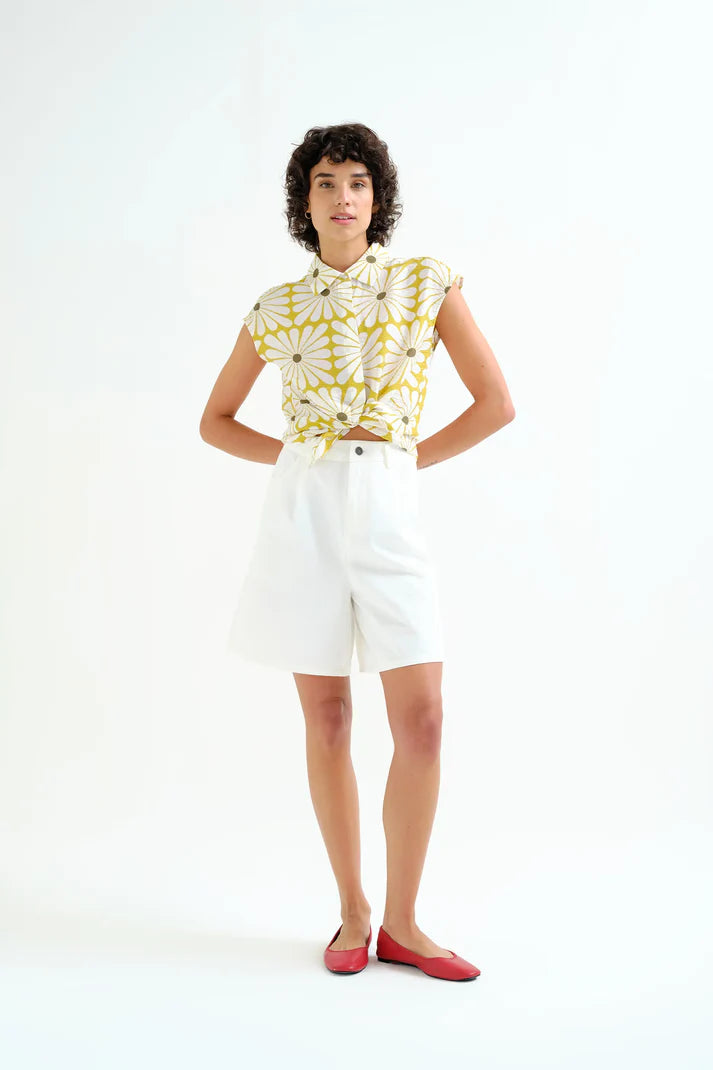CAMICIA STAMPA FIORE OLIVA