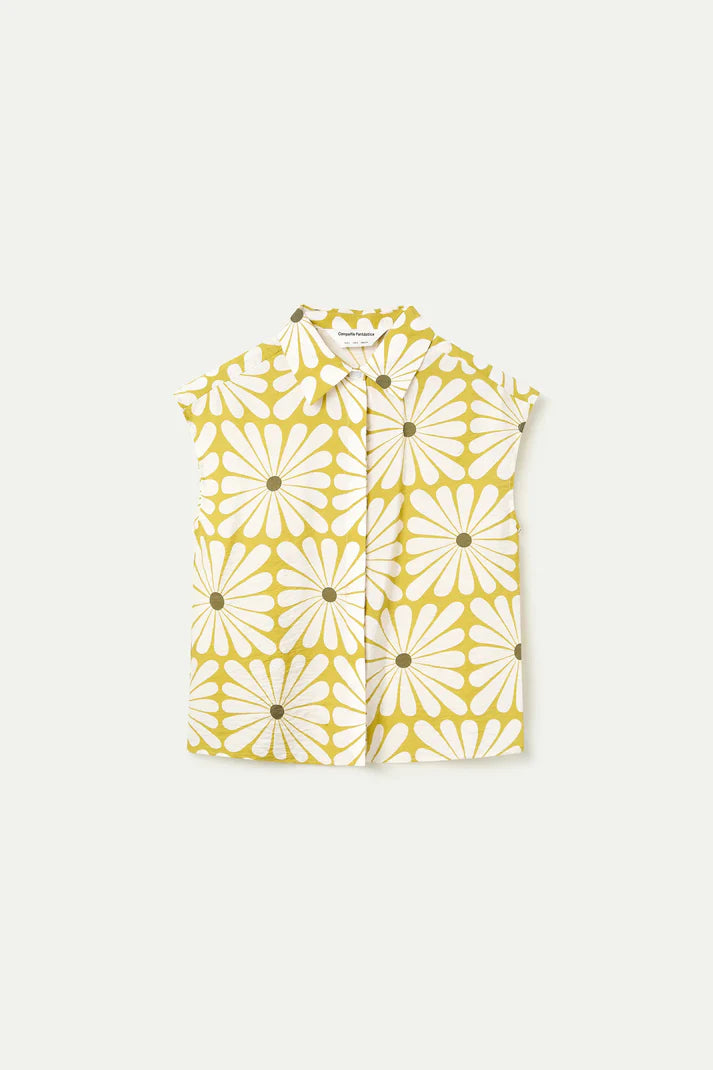 CAMICIA STAMPA FIORE OLIVA