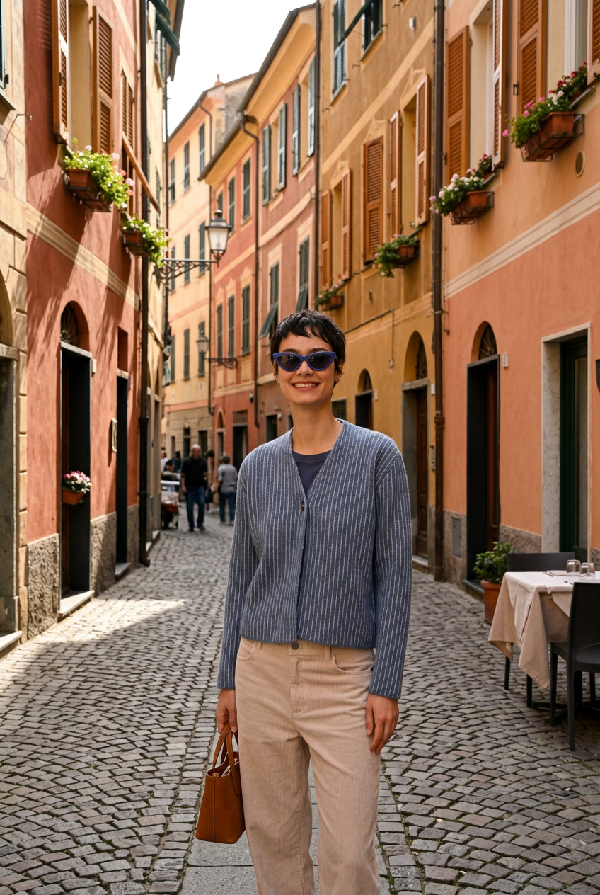MAGLIA CARDIGAN GESSATO