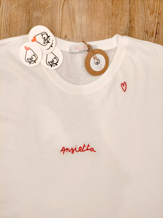 T-SHIRT RICAMATA - ANSIETTA