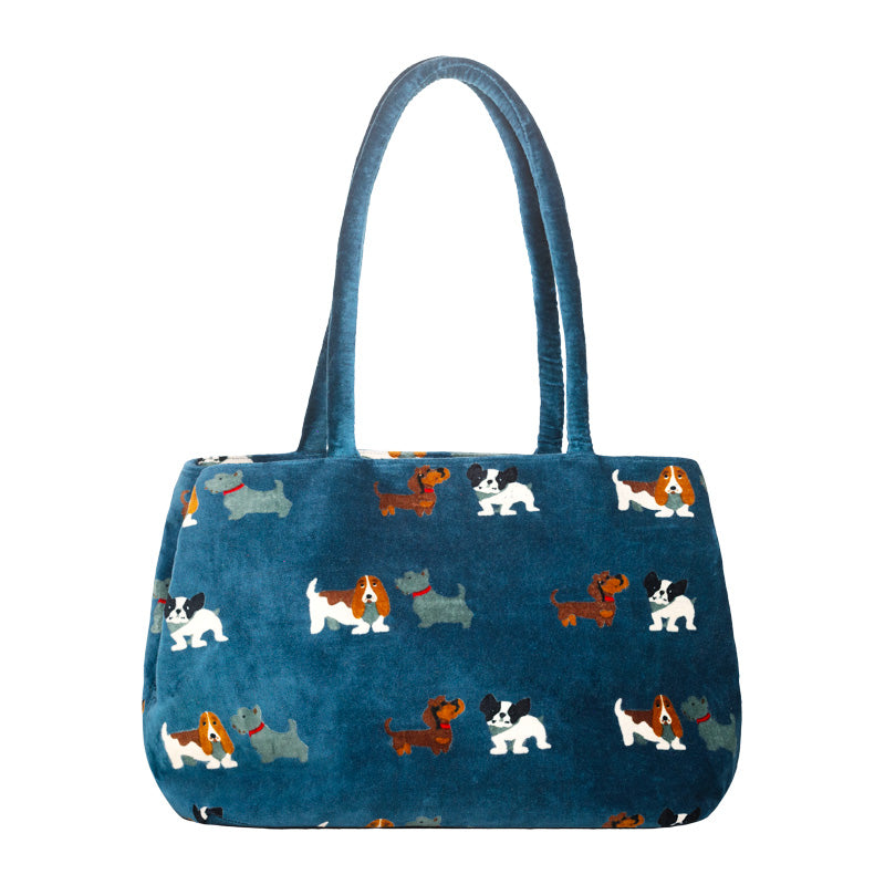 BORSA IN VELLUTO STAMPA CAGNOLINI
